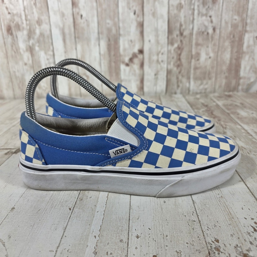 Vans Classic Slip-On Blue Checkerboard Skate Shoes Womens 6.5 Mens 5.0 721356
